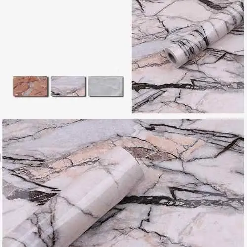 Papel Adhesivo Empapelar Lavable Simil Marmol Blanco 60 Cm Liquidación