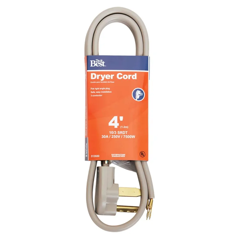 Últimas Unidades Cable para Secadora Eléctrica 30A 250V  4´