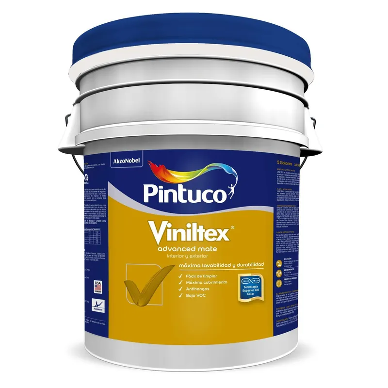 Súper Precio Viniltex Super Lavable Latex Mate Base Blanca 5 Galones