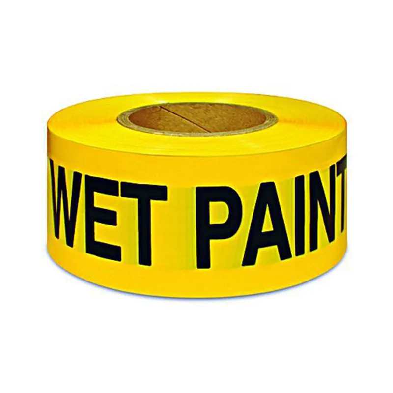 Cinta De Señalización Pintura Fresca Color Amarillo Con Texto Negro 3" x 300' Nuevo Modelo