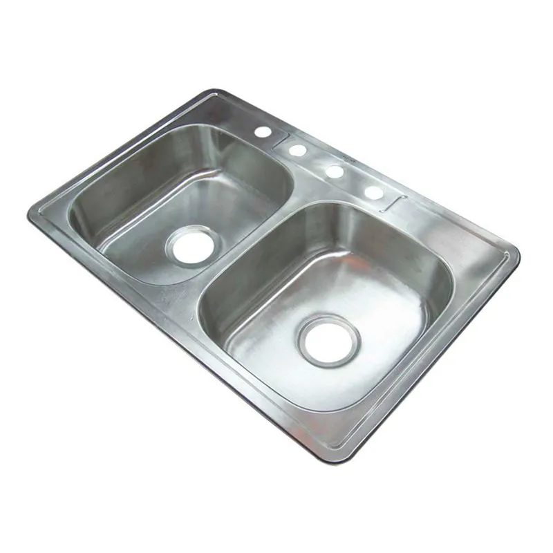 Venta Final Fregador Doble De Acero Inoxidable 33x19x6 Pulgadas